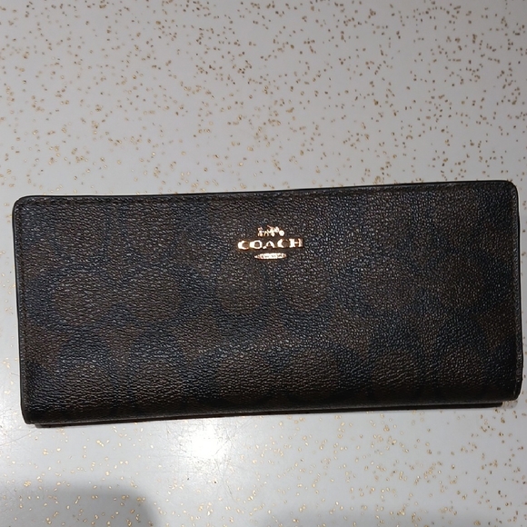 Coach Signature Brown Key & Card Holder Wallet- Nwot - Picture 6 of 8
